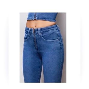 Good American Good waist front zipper skinny jeans